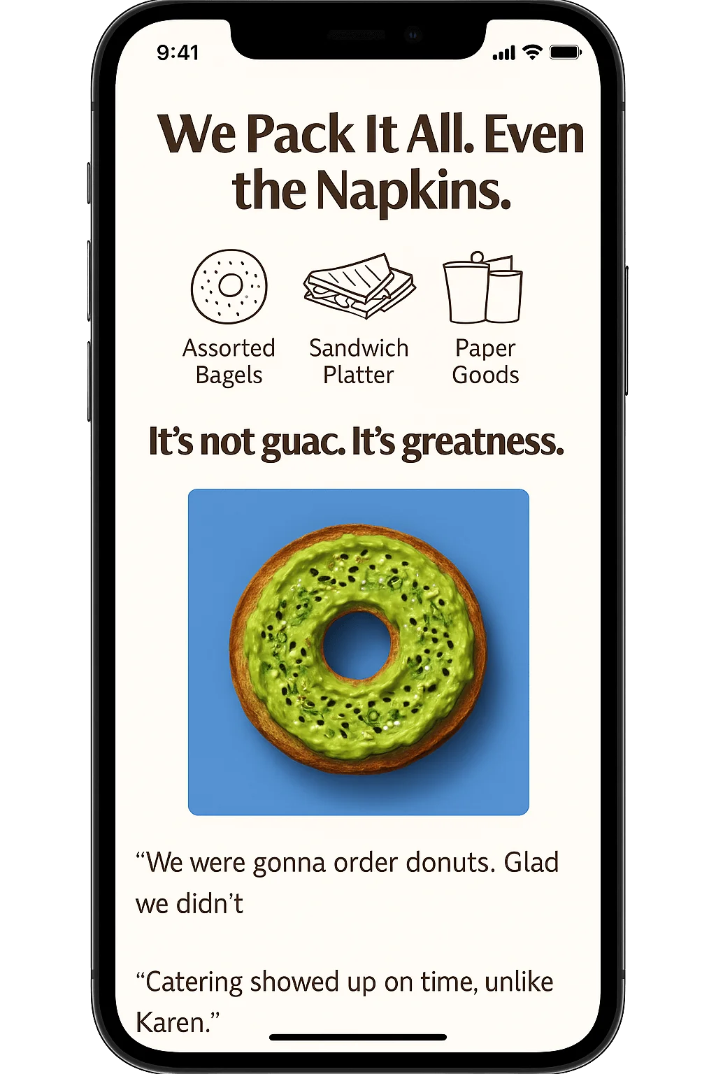 Bagel Catering App Design