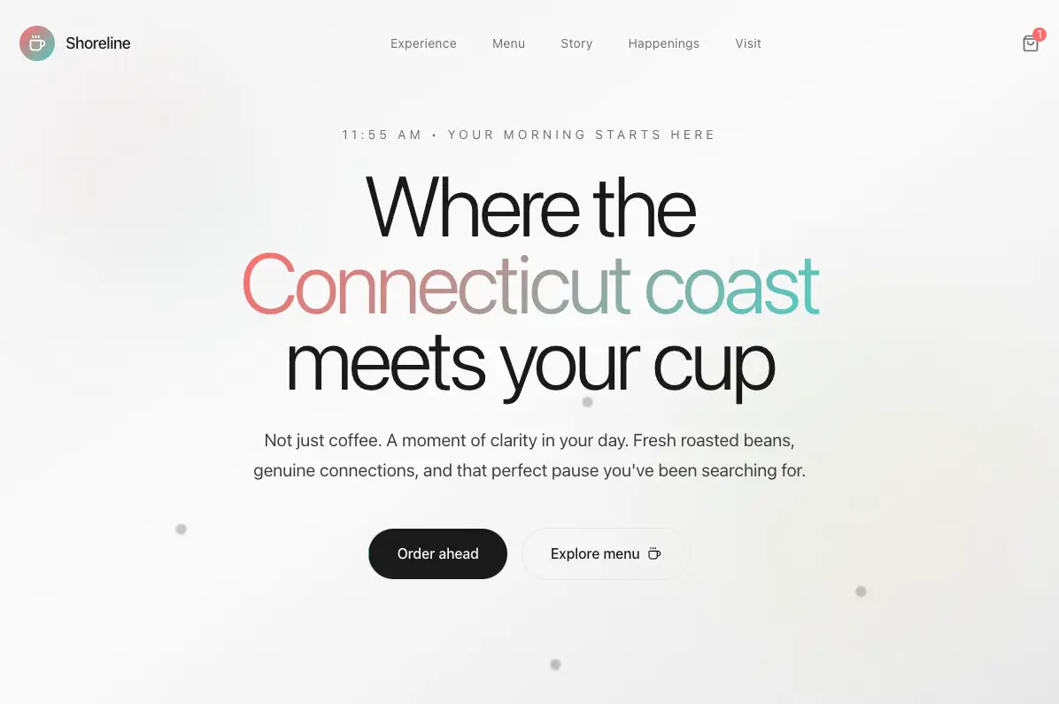 Shoreline Coffee website preview